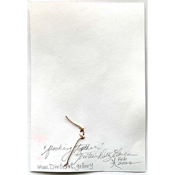 Flocking Together - Original Wall Art Handmade Mixed Media Painting 8"x10" - Picture 4 of 4